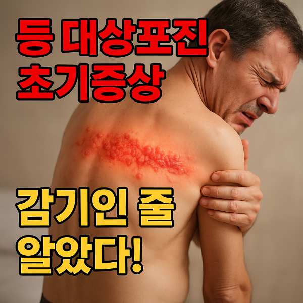 등 대상포진 초기증상 썸네일 이미지입니다.