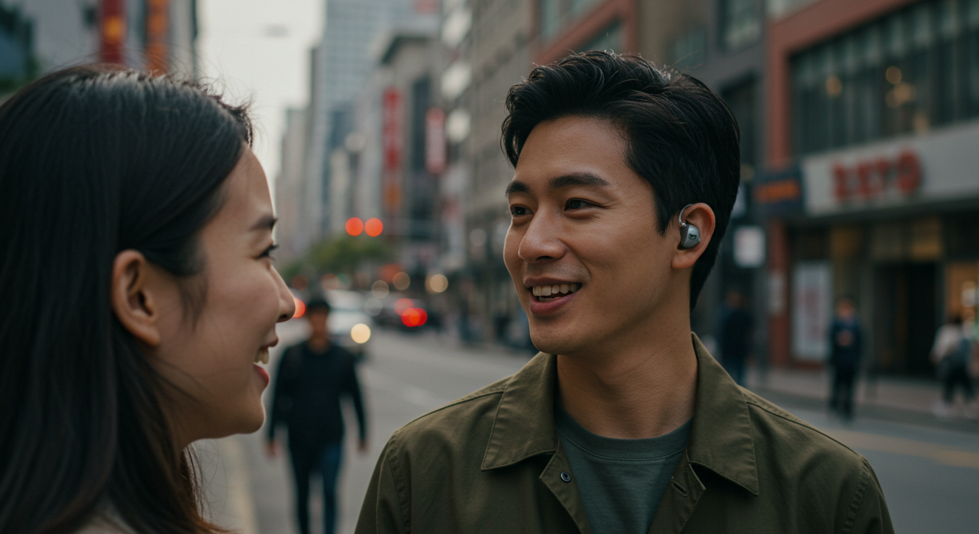 보청기를 차고 있는 사람