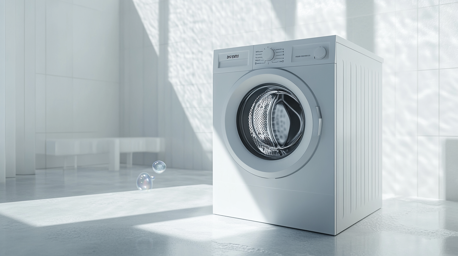 버블 워시 기술을 특징으로 하는 세탁기의 깔끔하고 미니멀한 디자인