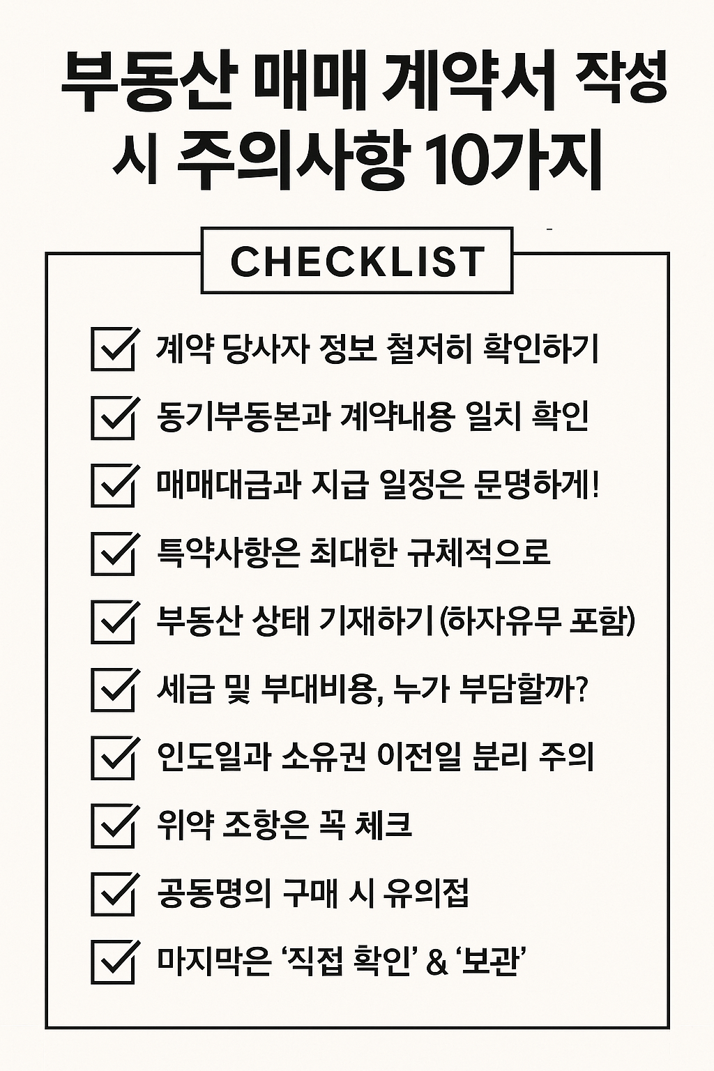 매매계약서 작성시 주의사항