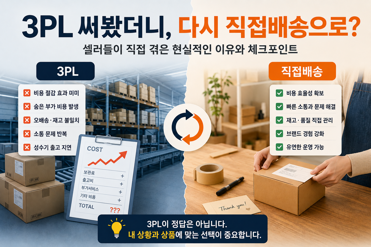 3PL 쓰다가 직접배송으로 돌아간 셀러들이 말하는 이유