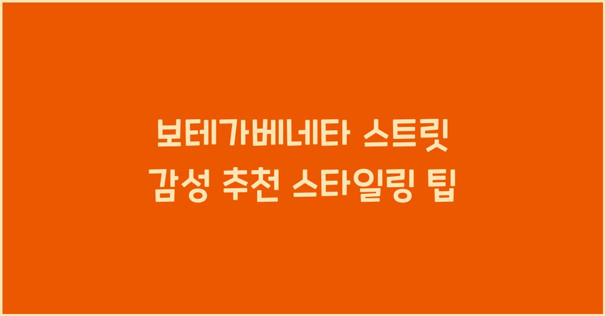 보테가베네타 스트릿 감성 추천