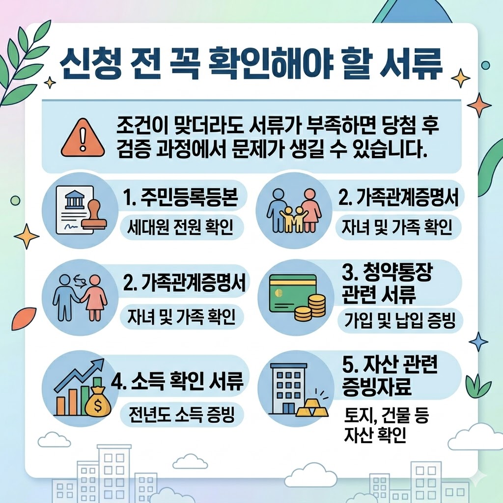 신청 서류 확인