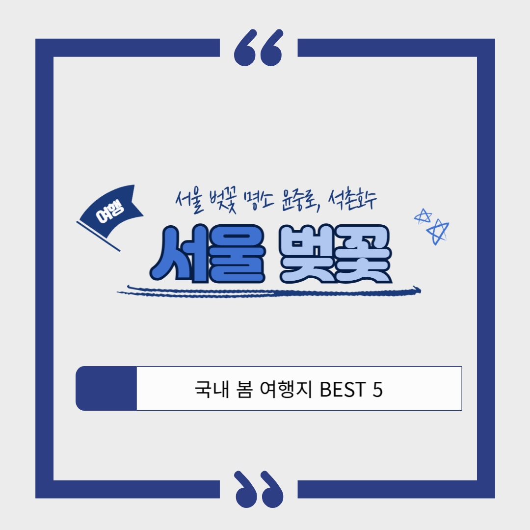 서울 벚꽃 여행 가이드 ❘ 도심 속 벚꽃 명소, 여의도 윤중로 &amp; 석촌호수