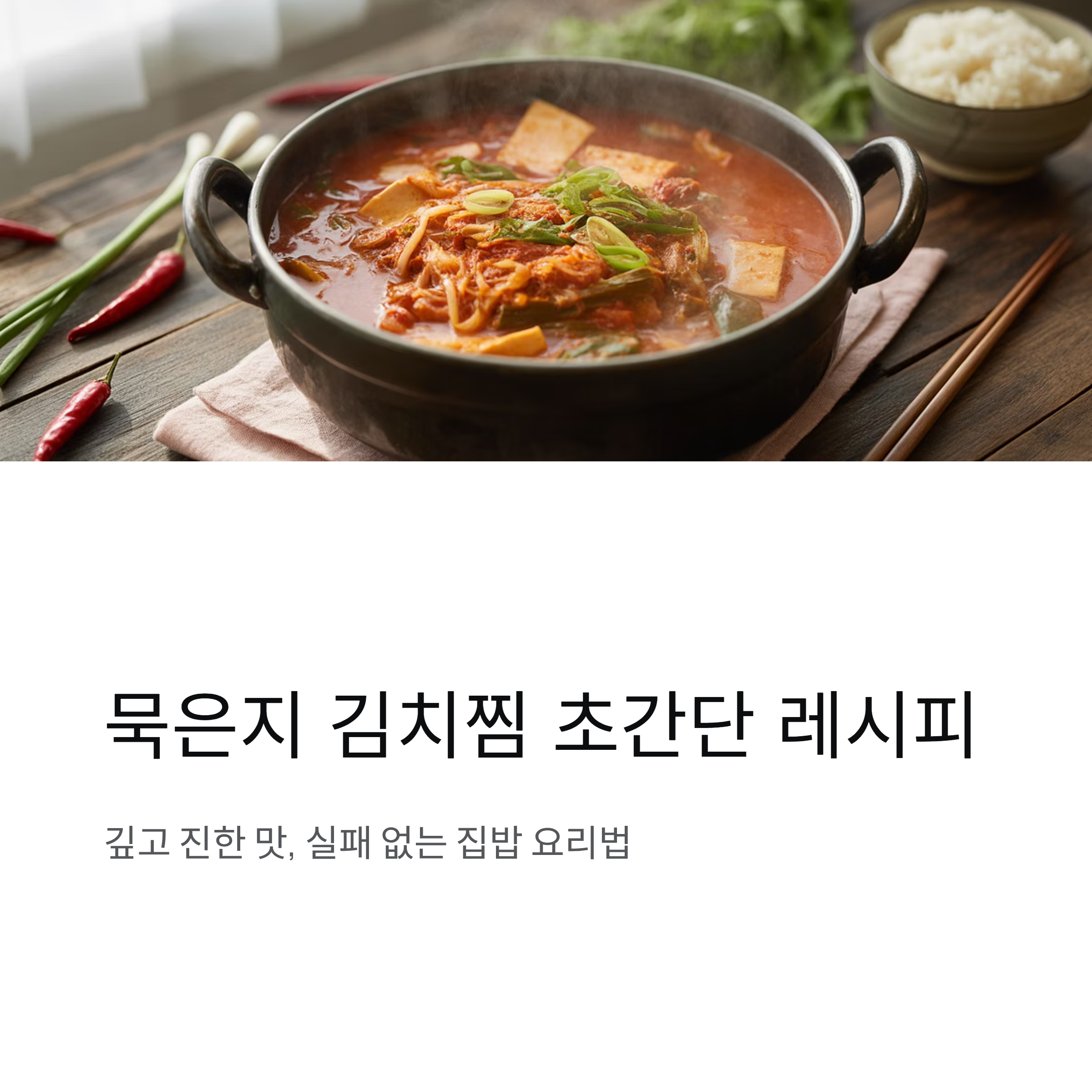 묵은지 김치찜 초간단 레시피, 실패 없는 집밥 요리