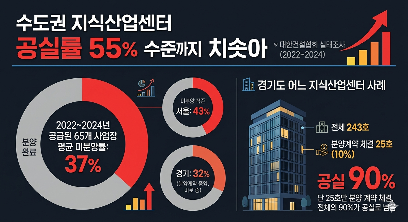 지식산업센터 공실률이 엄청남을 보여주는 사진