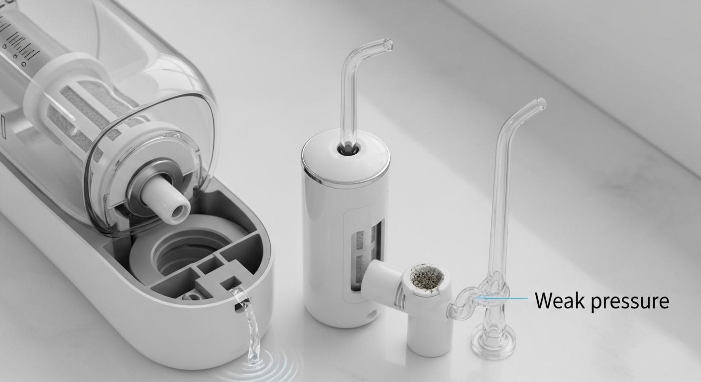 약한 수압 충전식 구강세정기 문제 해결