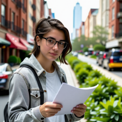 집을 구하고 있는 대학생 사진