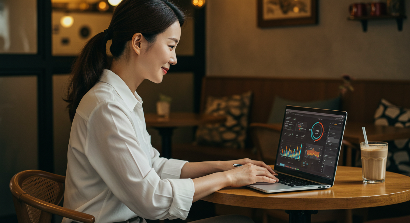 블로그 콘텐츠 전략을 구상 중인 디지털 노마드