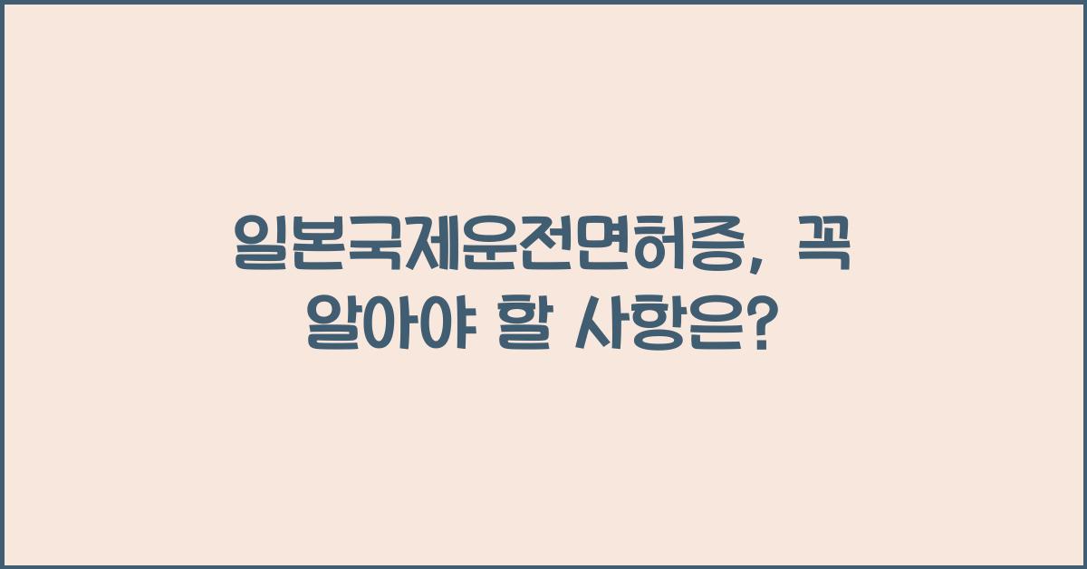 일본국제운전면허증