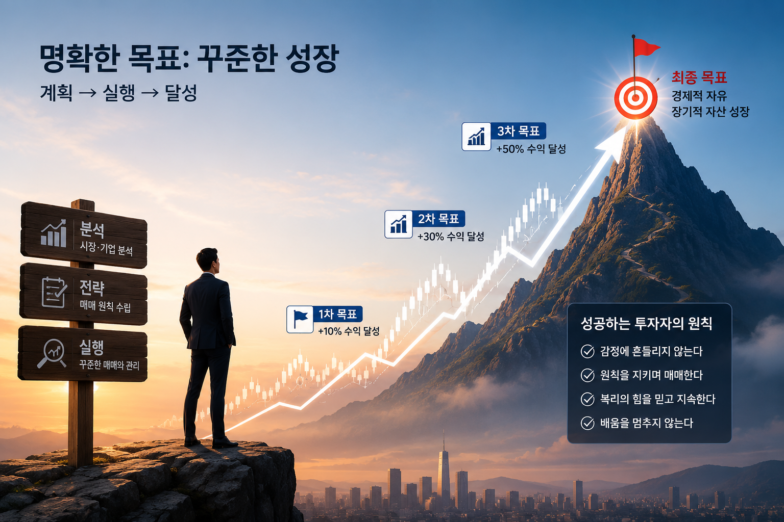 주식 목표 설정이나 방향을 나타내는 이미지