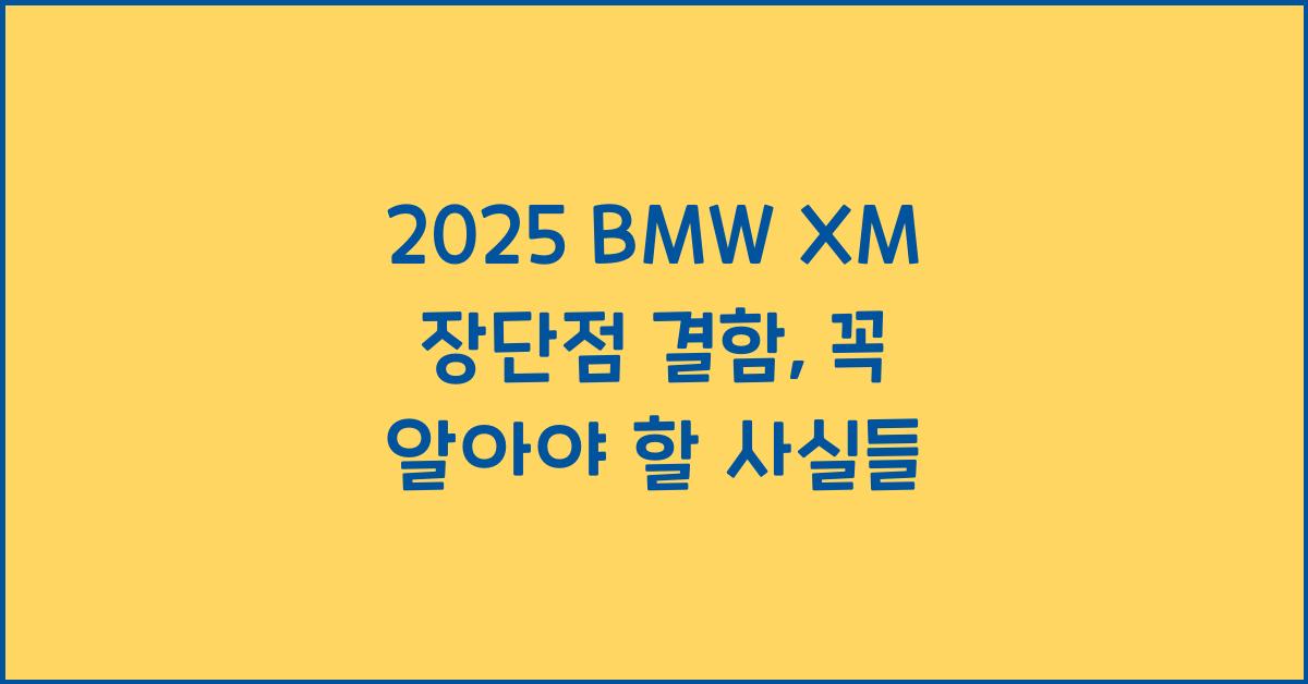 2025 BMW XM 장단점 결함
