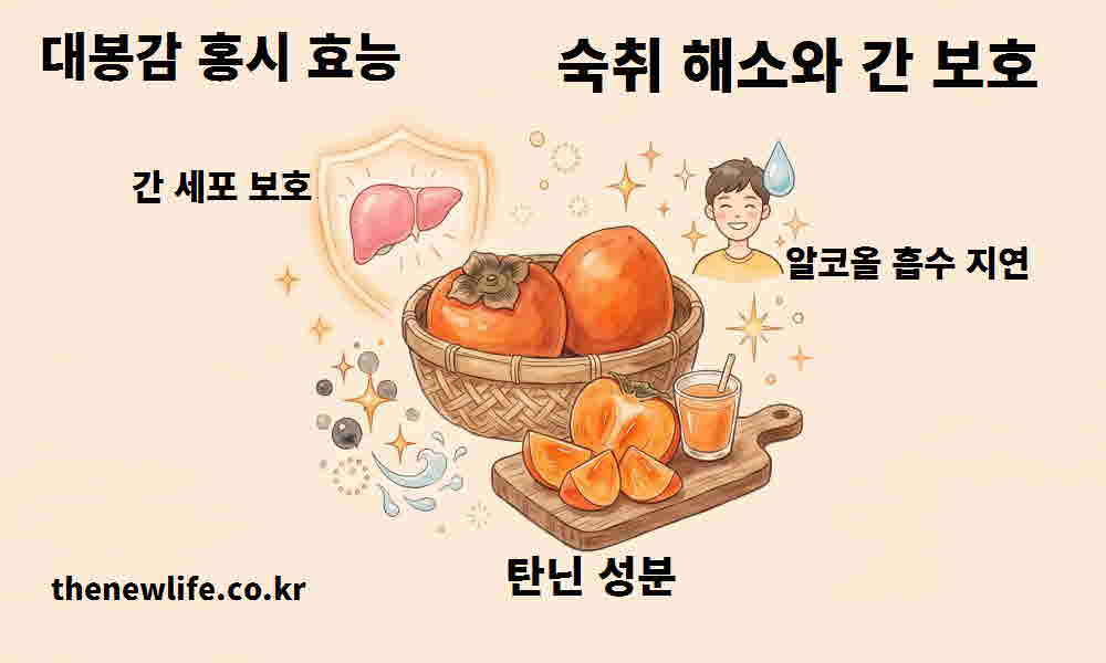 대봉감 홍시 효능 숙취 해소 간 보호