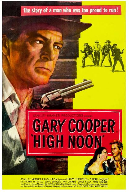 게리 쿠퍼 주연, 서부영화의 교과서가 된 영화 하이 눈 포스터.