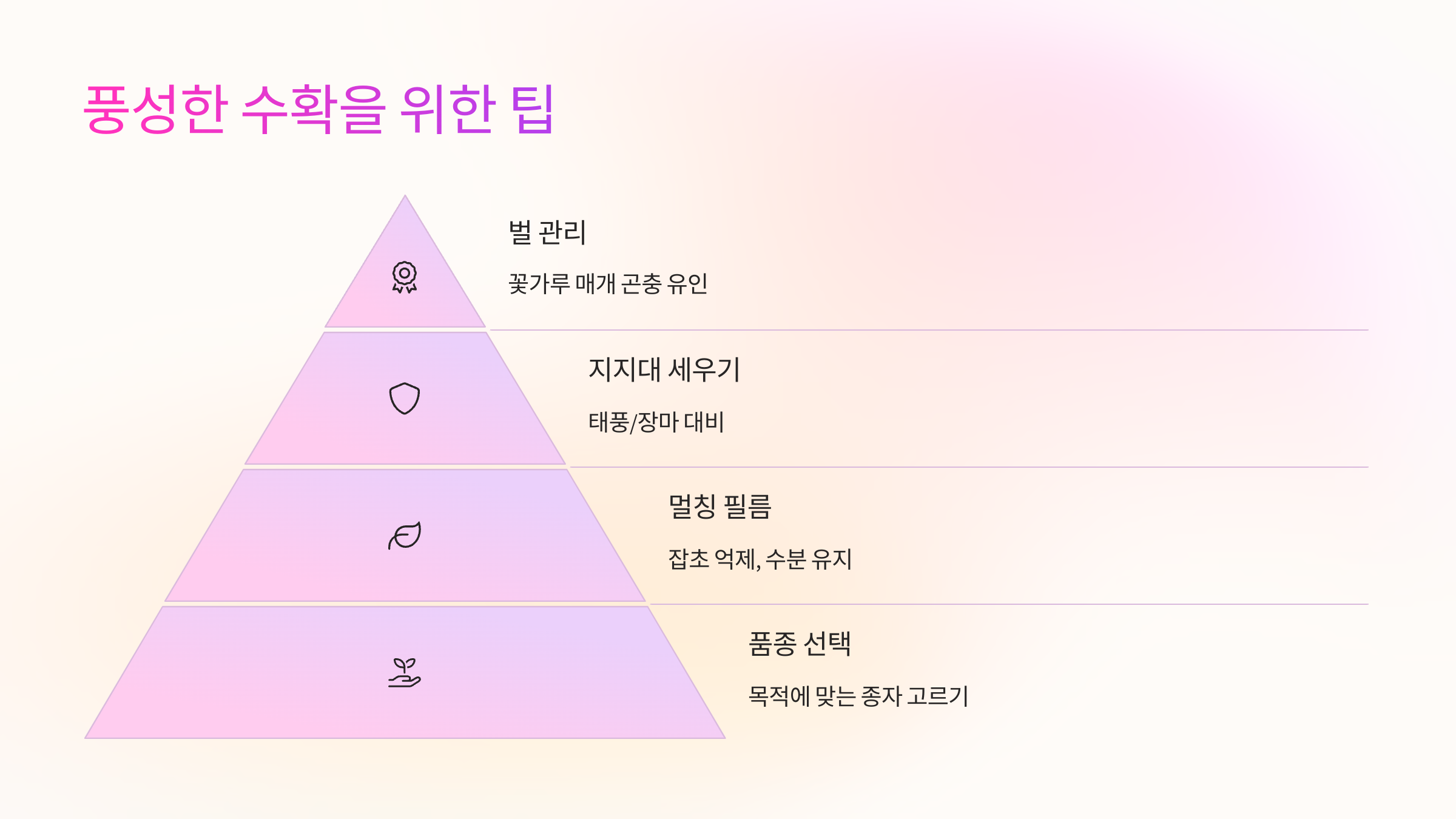 🌾 풍성한 수확을 위한 팁