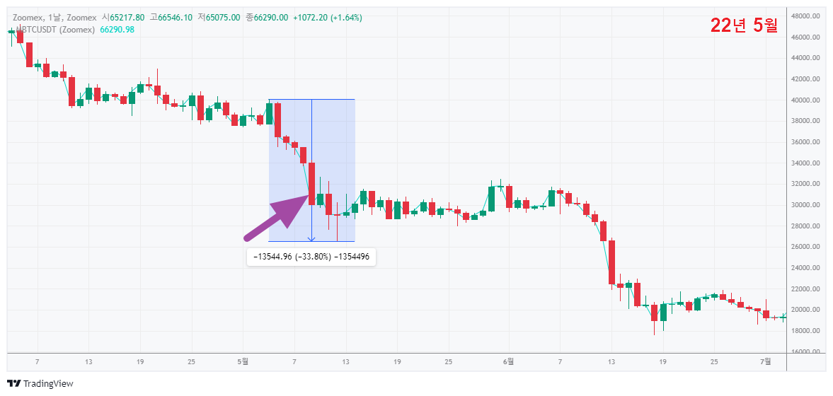 22년-5월-비트코인-급락-차트-부따빔