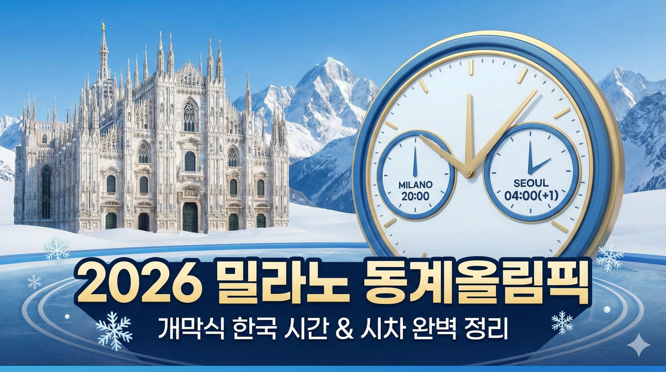 2026 밀라노 동계올림픽 기간 및 개막식 한국 시간 (시차 완벽 정리)