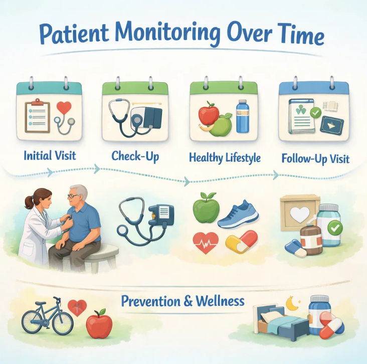 당뇨 전단계 및 확진 이후 생활습관 관리와 정기 추적검사를 포함한 장기 모니터링 과정