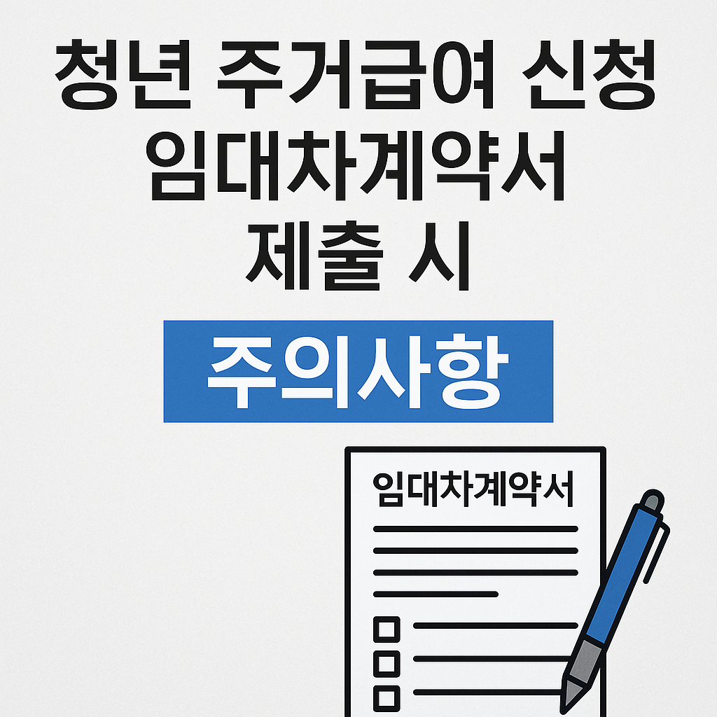 청년-주거급여-신청-임대차계약서-제출-시-주의사항