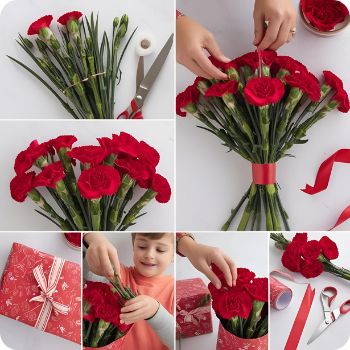 카네이션 꽃다발 만들기 아이와 함께 만들어 