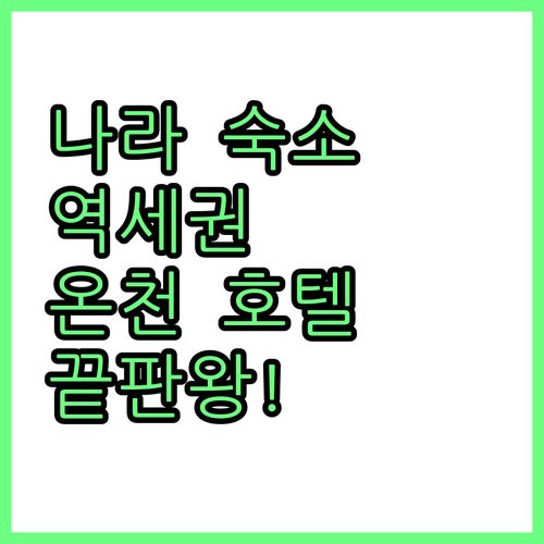 나라 숙소 선정 전략 대중교통 편리하..