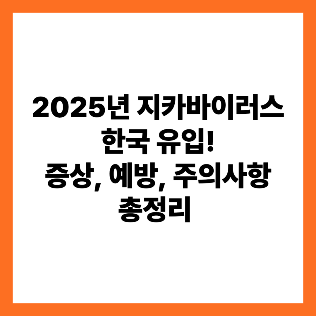 지카바이러스 증상과 예방