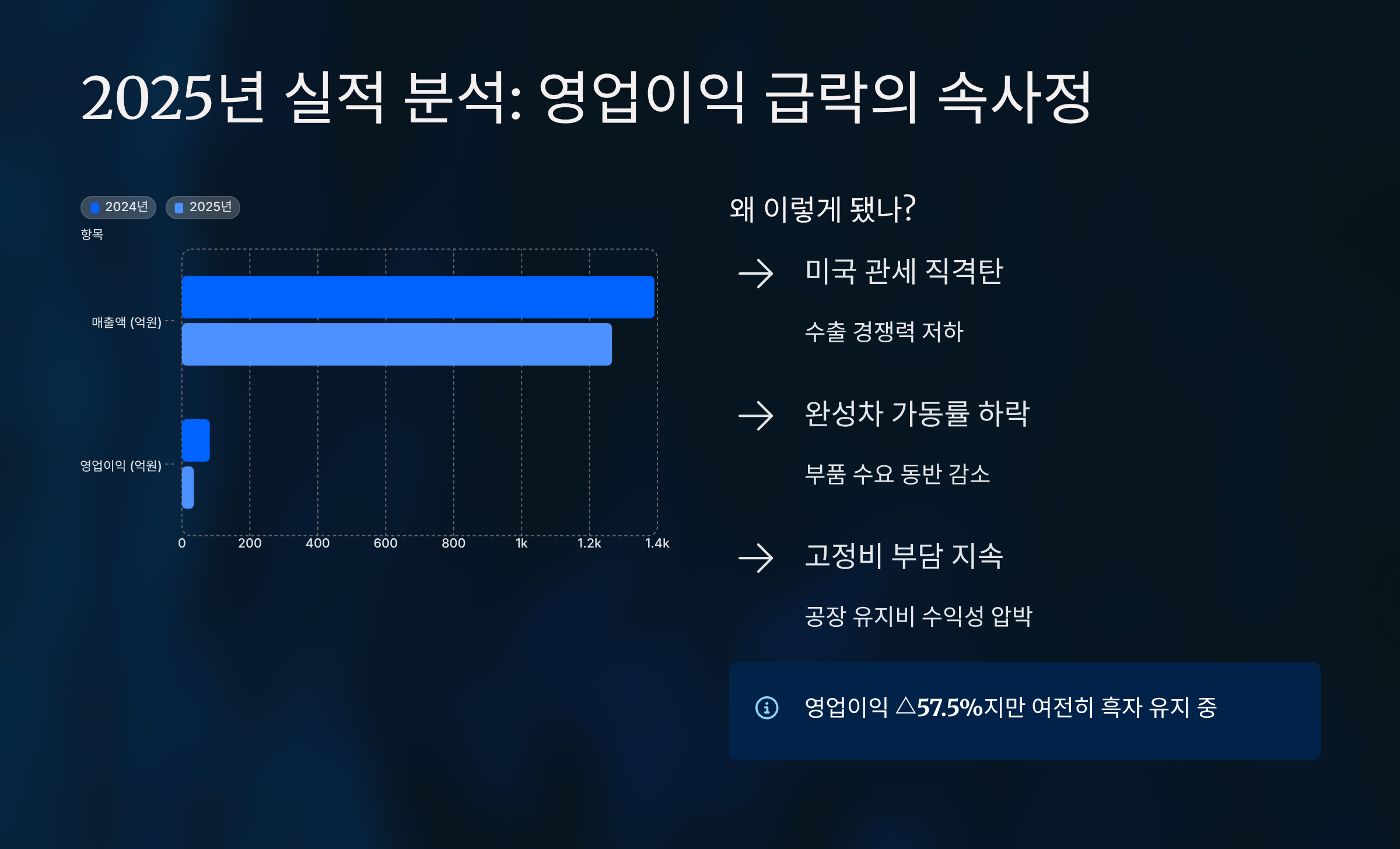 2025년 실적 분석: 영업이익 급락의 원인
