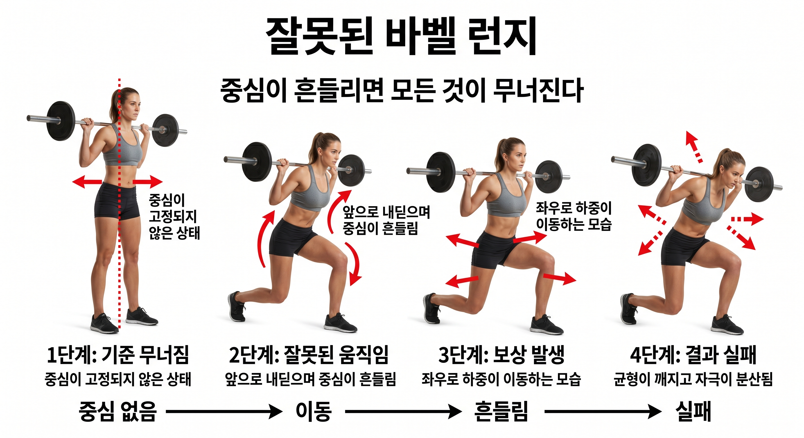 잘못된 바벨 런지