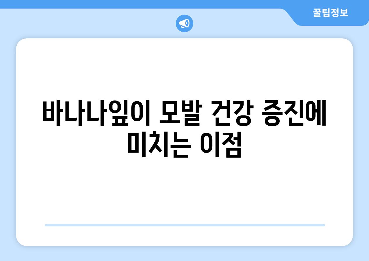 바나나잎이 모발 건강 증진에 미치는 이점