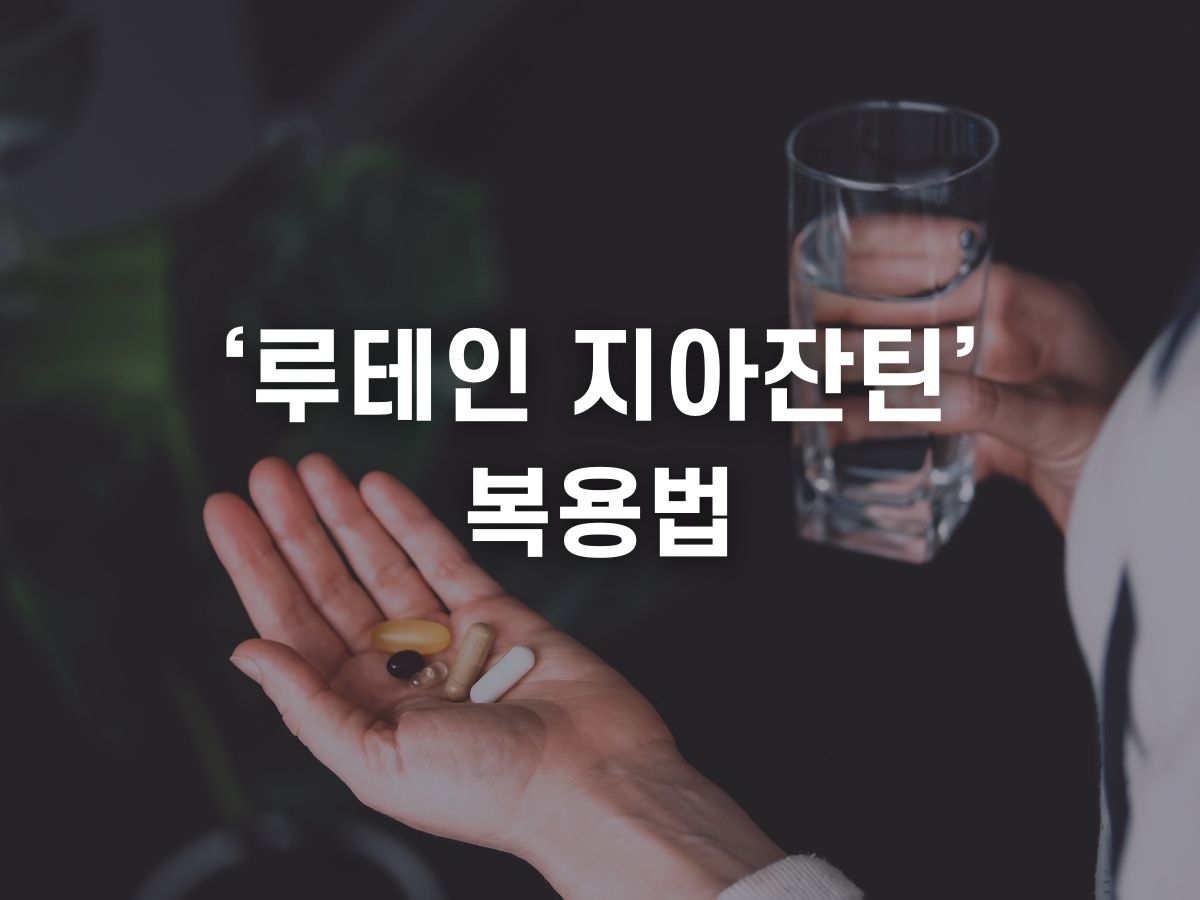 루테인 지아잔틴 복용법