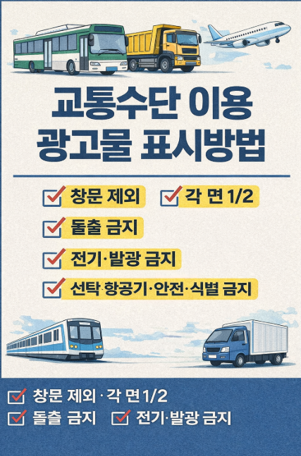 교통수단이용 광고물의 표시방법