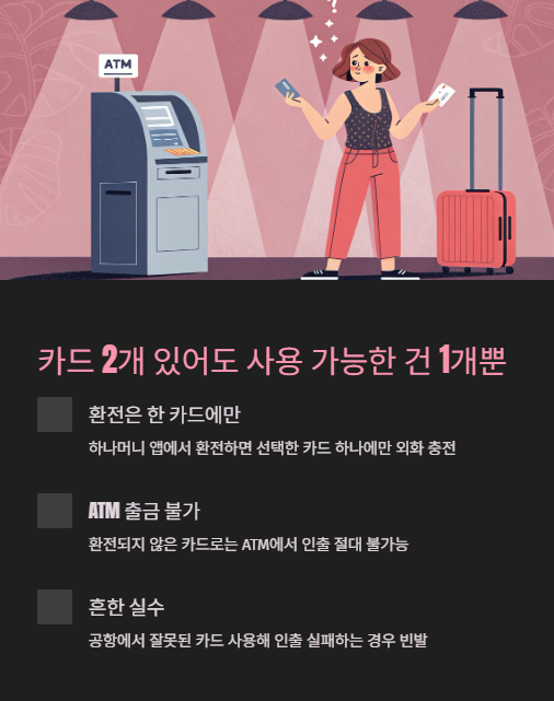 카드 2개 있어도 사용 가능한 건 1개 뿐