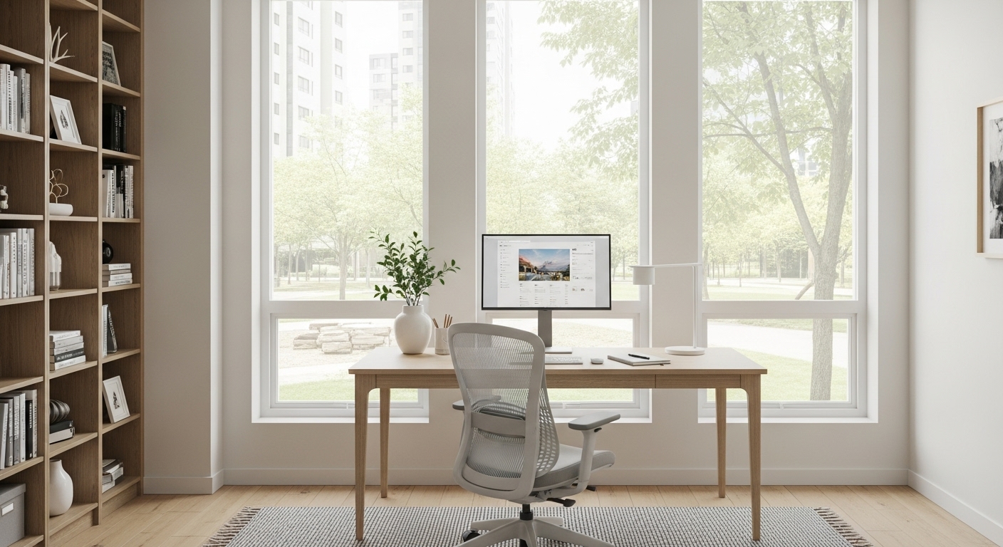집중력을 높여주는 미니멀한 공부방 인테리어와 가구 배치