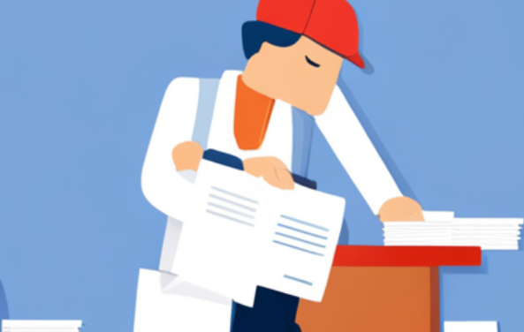 신청 서류 준비하는 모습