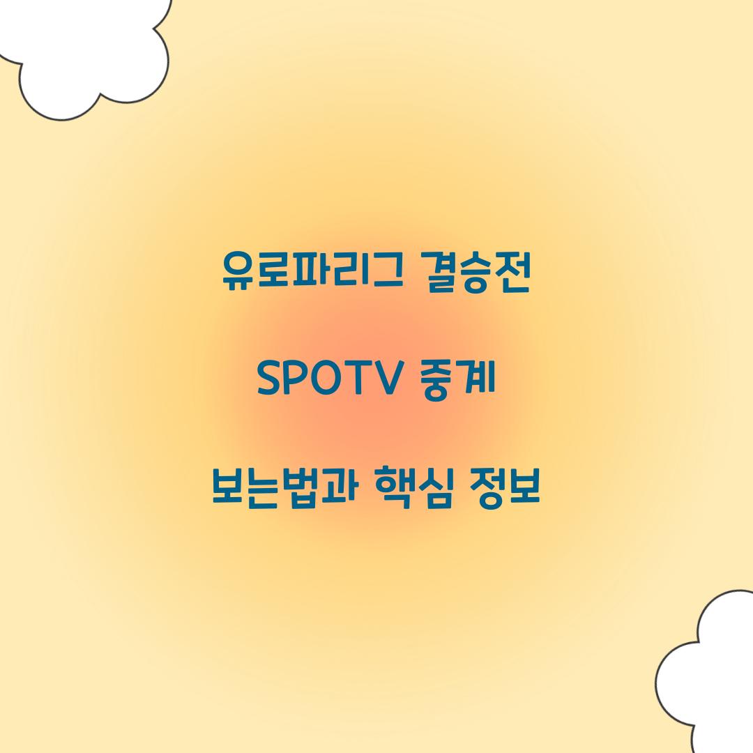 유로파리그 결승전 SPOTV 중계 보는법
