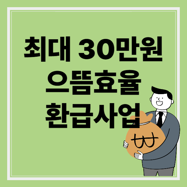 최대 30만원, 으뜸효율 가전 환급