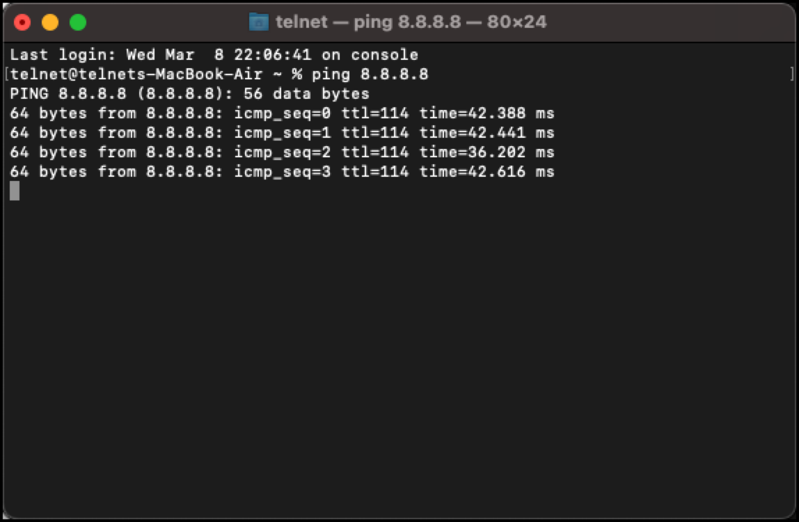 ping 8.8.8.8