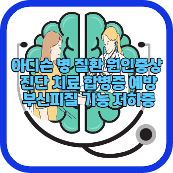 아디슨 병 질환 원인 증상 진단 치료 합병증 예방 부신피질 기능 저하증