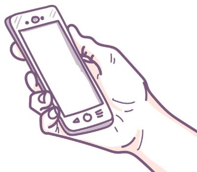 스마트폰 들고있는 사진