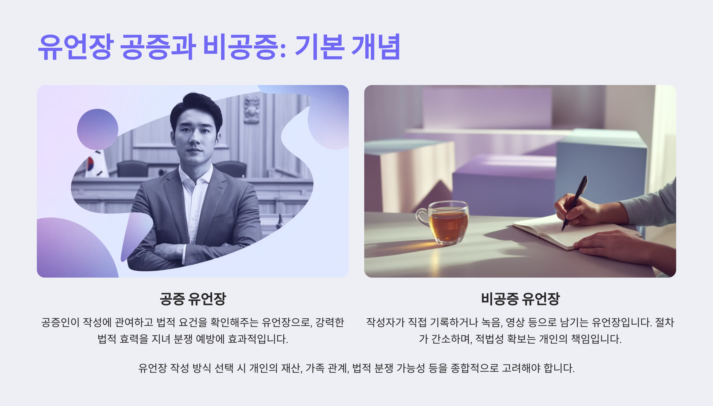 유언장 공증과 비공증: 기본 개념