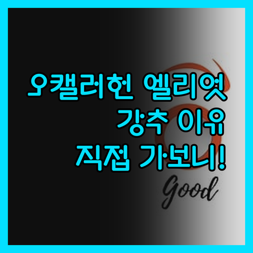 오캘러헌 엘리엇 호텔, 왜 다들 강추