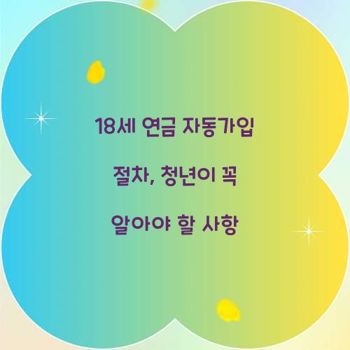 18세 연금 자동가입 절차