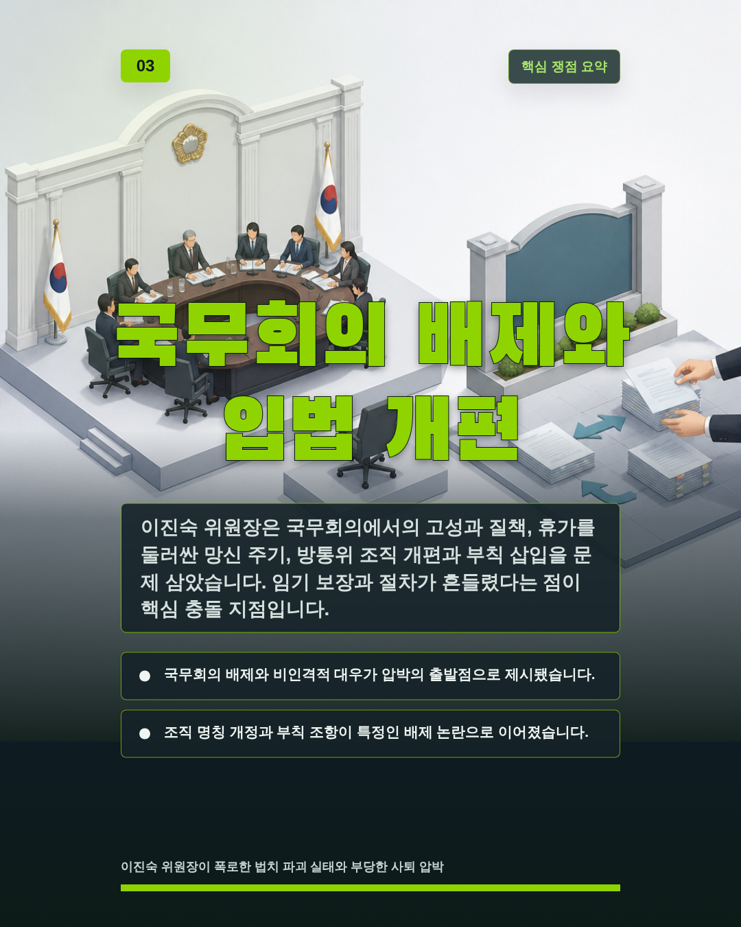 국무회의 배제와 입법 개편