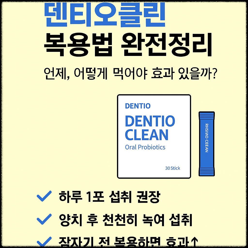 덴티오클린 복용법 – 언제, 어떻게 먹어야 효과 있을까?