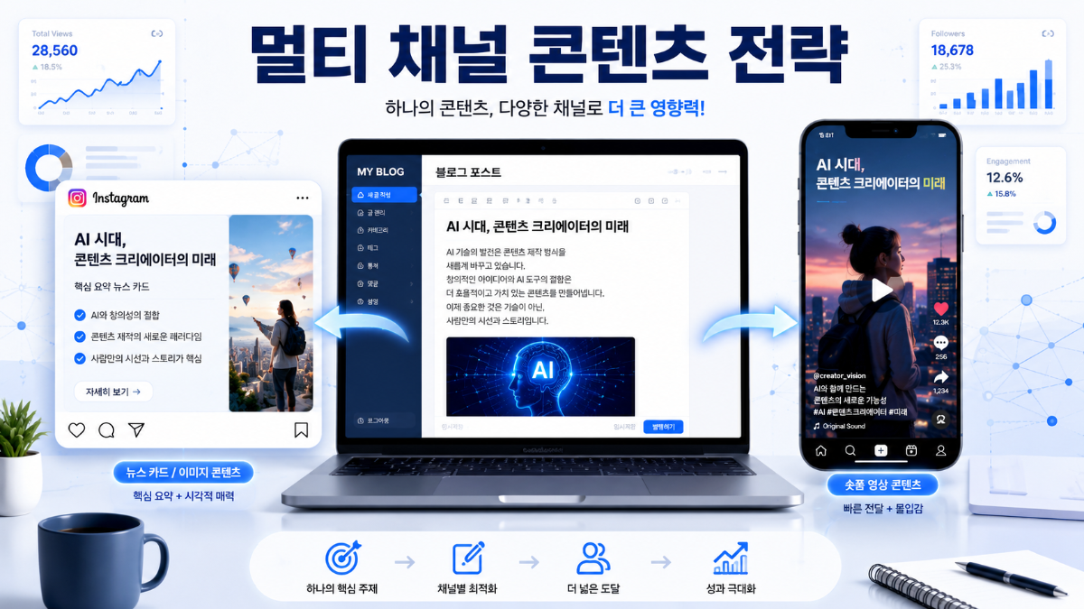 <img src="body2.jpg" alt="블로그 텍스트를 카드뉴스와 숏폼 영상으로 다변화하는 마케터의 콘텐츠 전략">