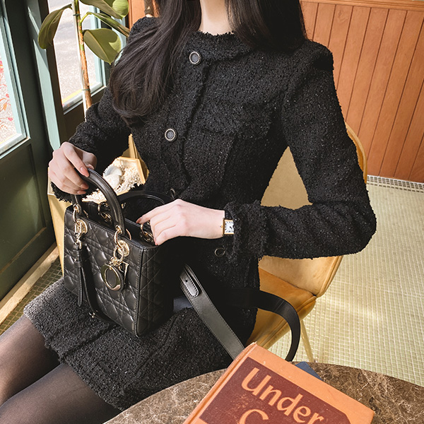 아뜨랑스 르블랑 트위드 원피스 OP10314