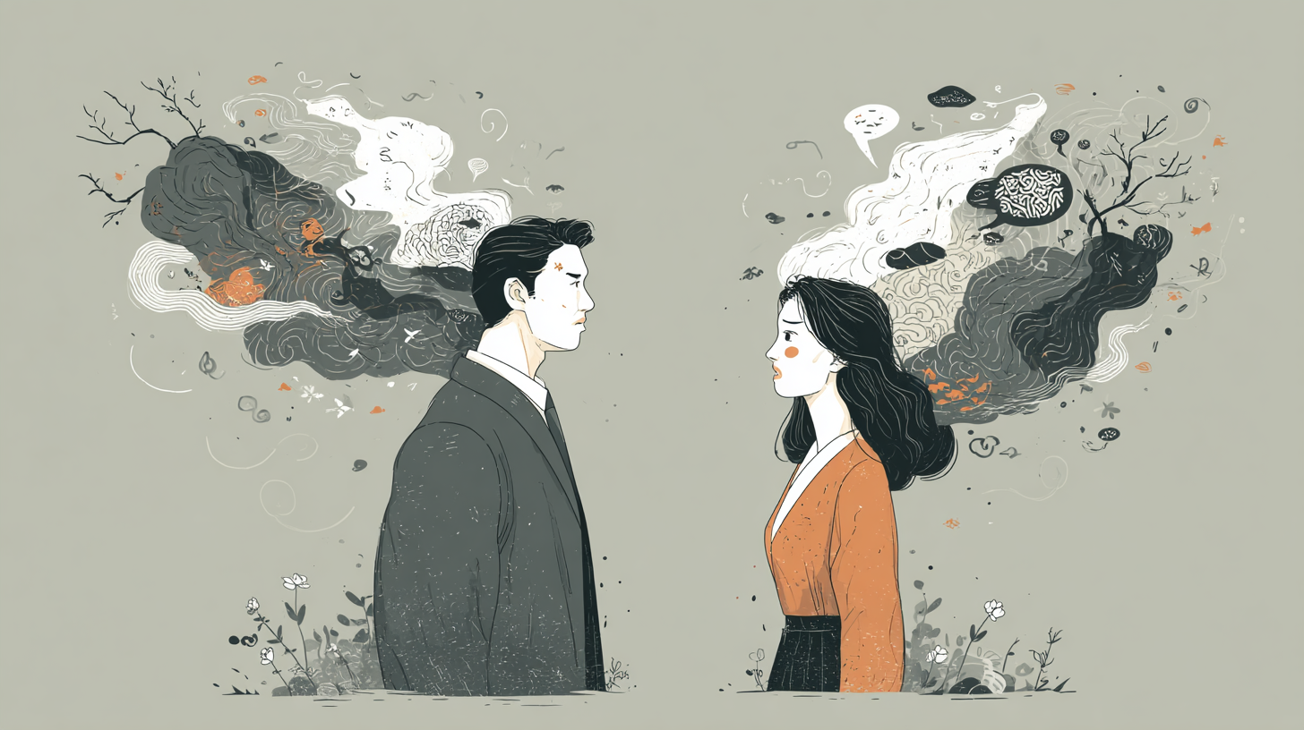 중년 텅빈 침실, 붕괴의 징조, 사랑 재건법칙