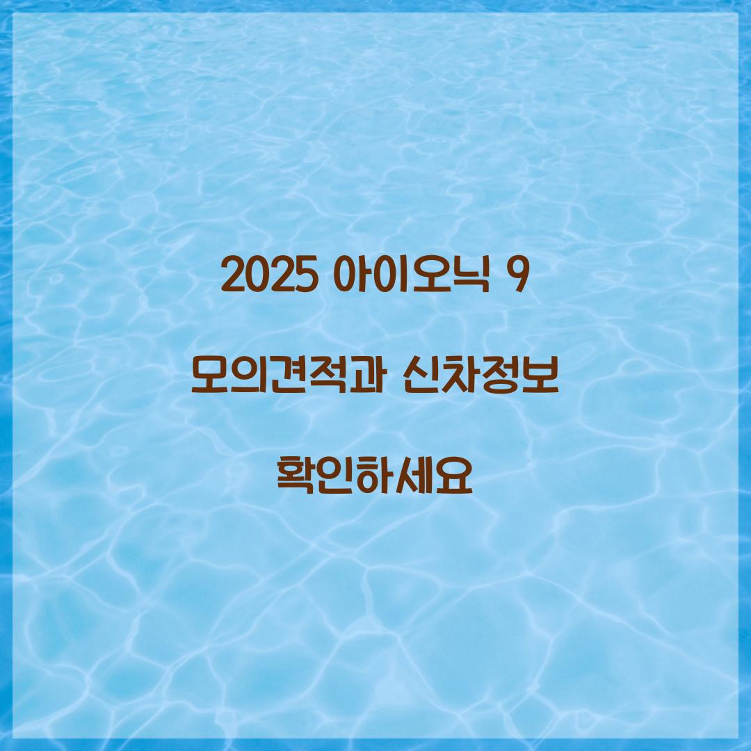 2025 아이오닉 9 모의견적