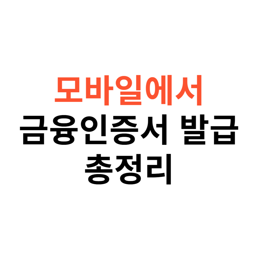 금융인증서 발급