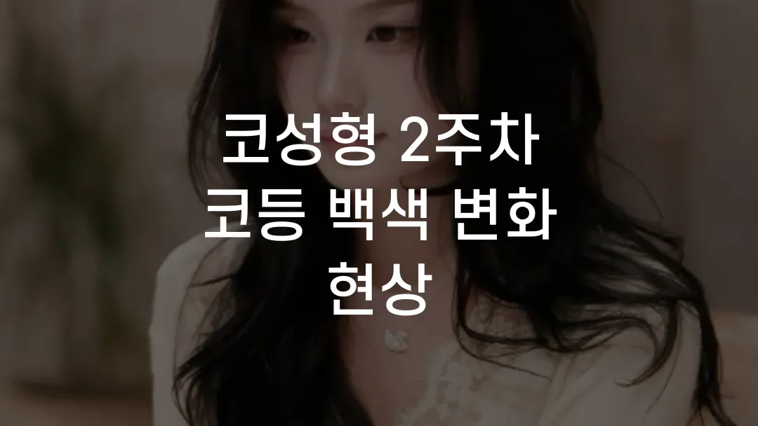 코성형 2주차 코등 백색 변화 현상